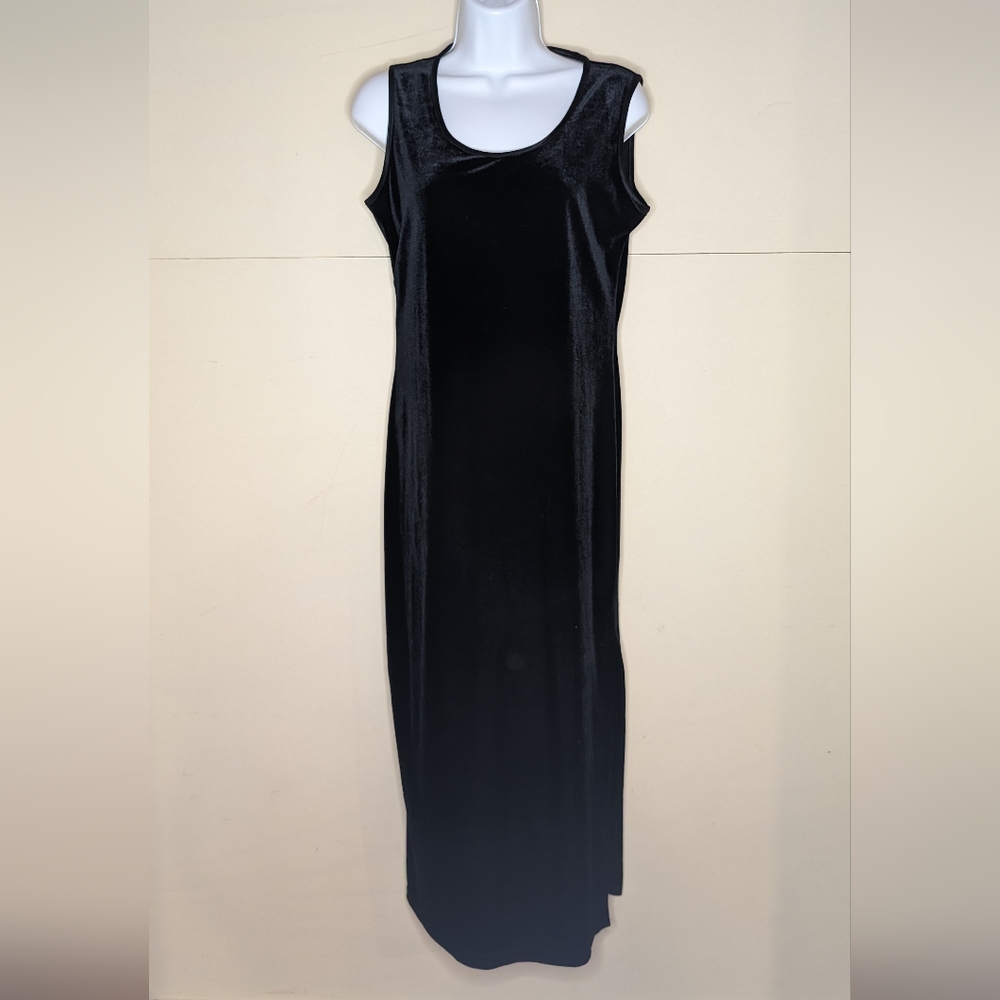Vintage KC Spencer Slip Dress Black Velvet